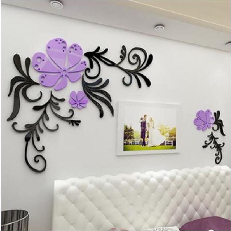 3D ACRYLIC WALL ART| 3D ACRYLIC WALL FLORAL | BLACK & PURPLE FLORAL DESIGN 2025