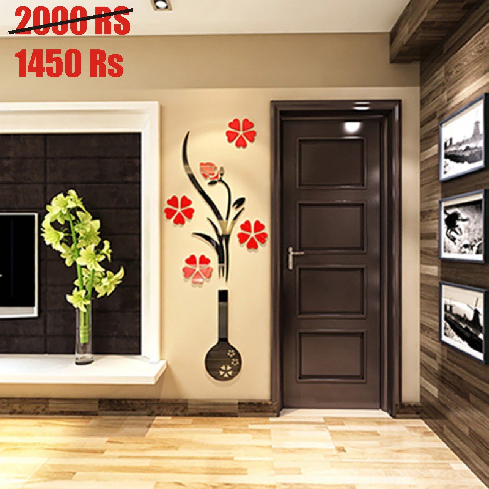 New 3D Modern Wall Vase Decor Acrylic Made