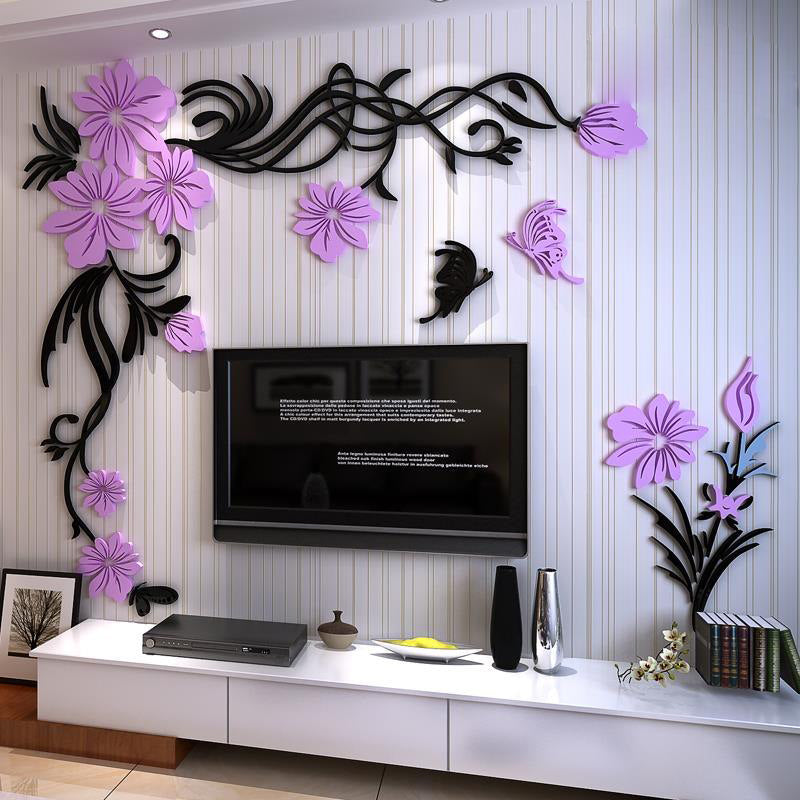 3D ACRYLIC WALL FLORAL | 3D FLORAL ART | LED BACK FLORAL DESIGN | 3D FLORAL WALL ART 2025