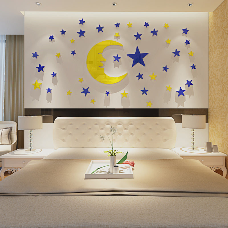3D ACRYLIC MOON STAR WALL ART | NEW DESIGNS FOR BABY ROOM 2025 | 3D MOON STAR WALL DESIGN