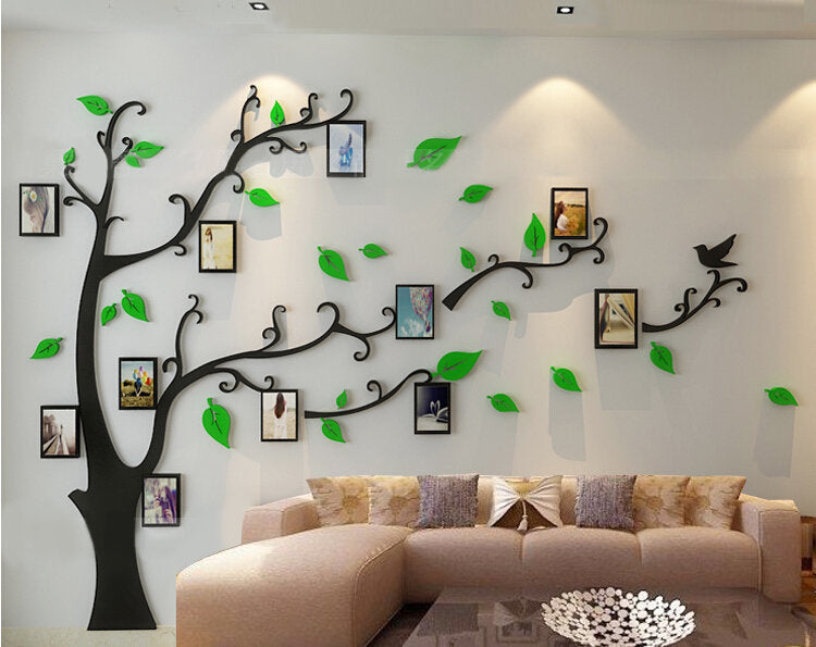 3D ACRYLIC WALL FRAMES TREE | WALL TREE 3D BROWN AND GREEN WITH FRAMES