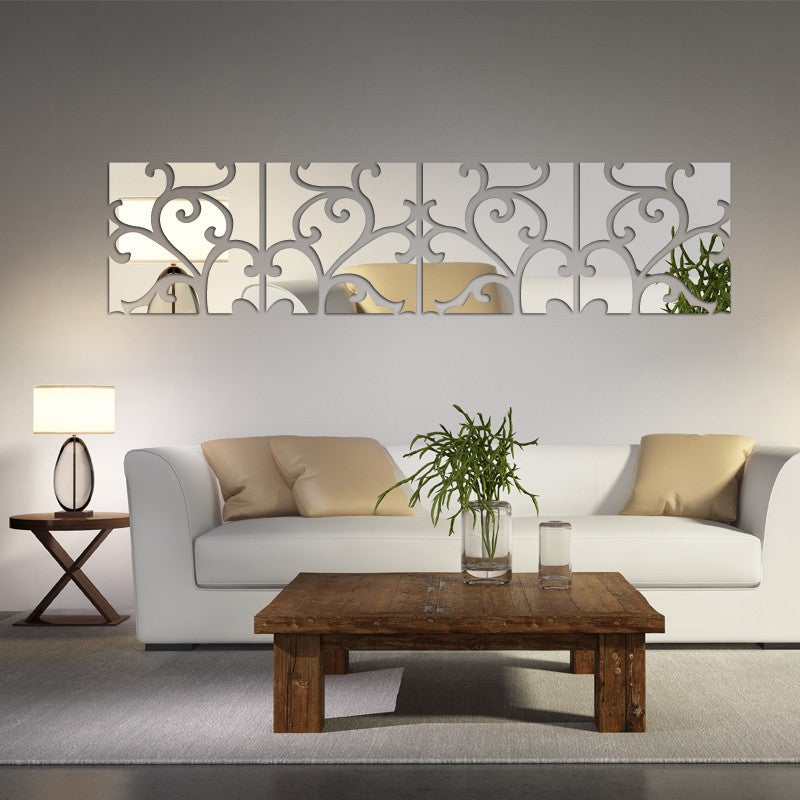3D MIRROR BLOCK 4 TILES | MIRROR TILES FOR YOUR KITCHEN AND ROOMS| 3D LOUNGE WALL ART