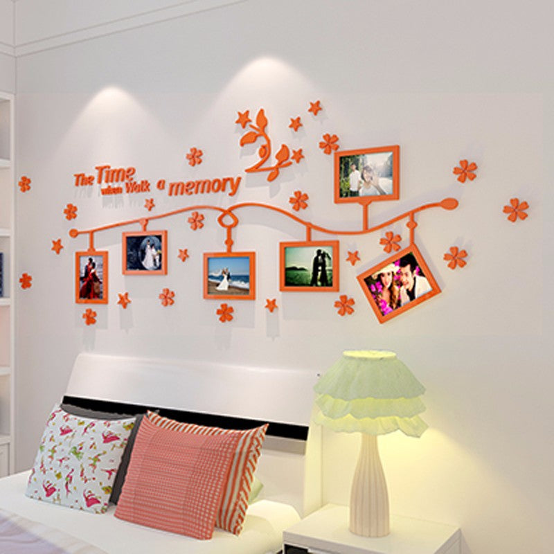 3D ACRYLIC FRAMES WALL DECOR | 3D FRAMES DECOR | THE TIME WITH YOUR MEMORIES ART | FRAME FLORAL DECOR