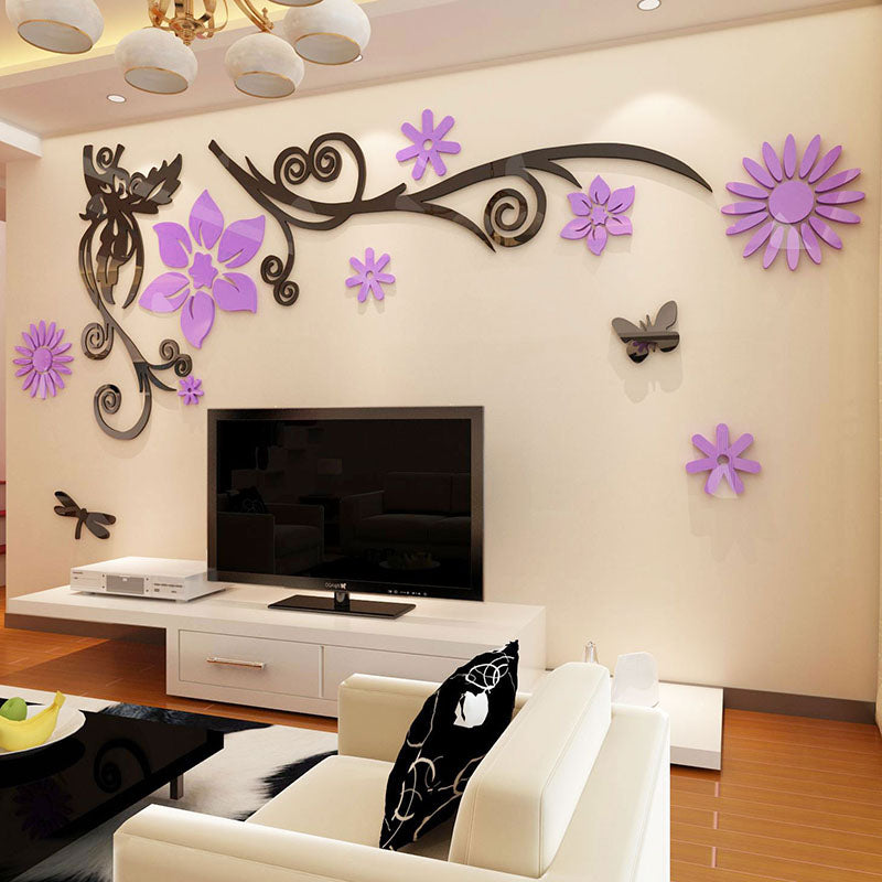 3D ACRYLIC LED WALL ART | BLACK AND PURPLE LED WALL DESIGN | LED WALL ART 2025