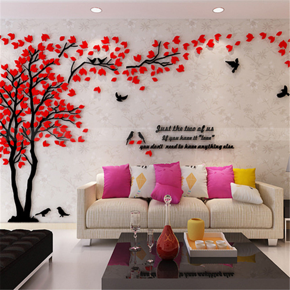 3D WALL TREE | BLACK AND RED TREE | 3D ACRYLIC WALL TREE