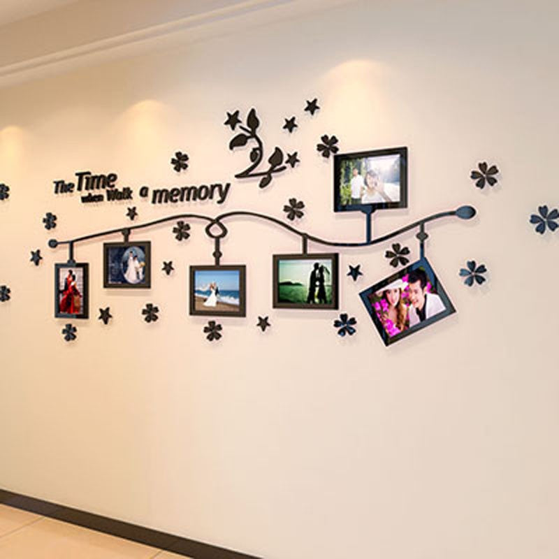3D ACRYLIC FRAMES WALL DECOR | 3D FRAMES DECOR | THE TIME WITH YOUR MEMORIES ART | FRAME FLORAL DECOR