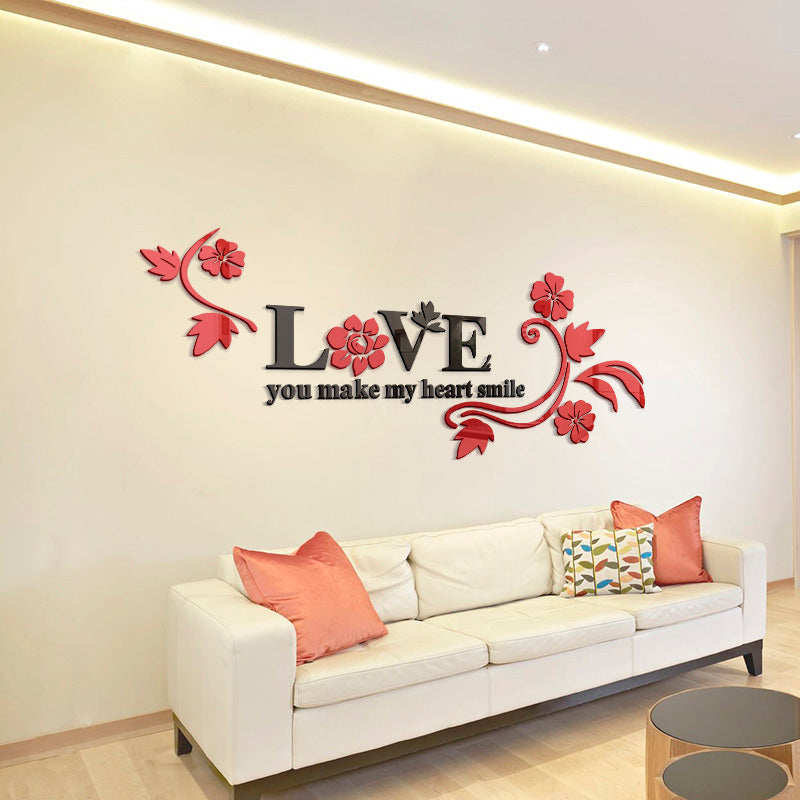 3D LOVE FLORAL DESIGN | BLACK AND RED FLORAL DESIGN | 3D WALL FLORALL FOR LOUNGE