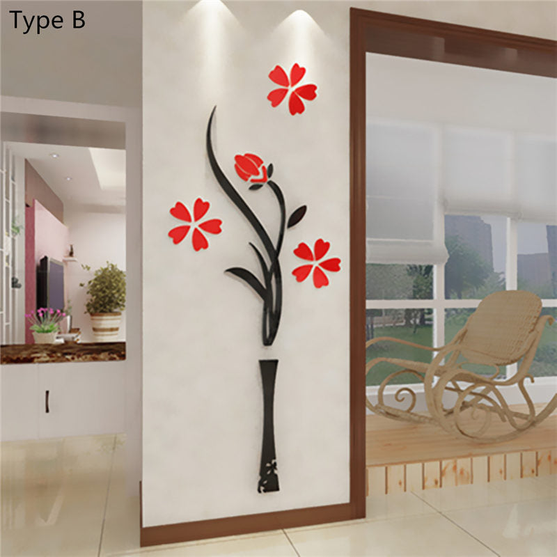 3D ACRYLIC WALL POT | 3D WALL FLORAL | NEW ACRYLIC DESIGN 2025 | 3D FLORAL POT