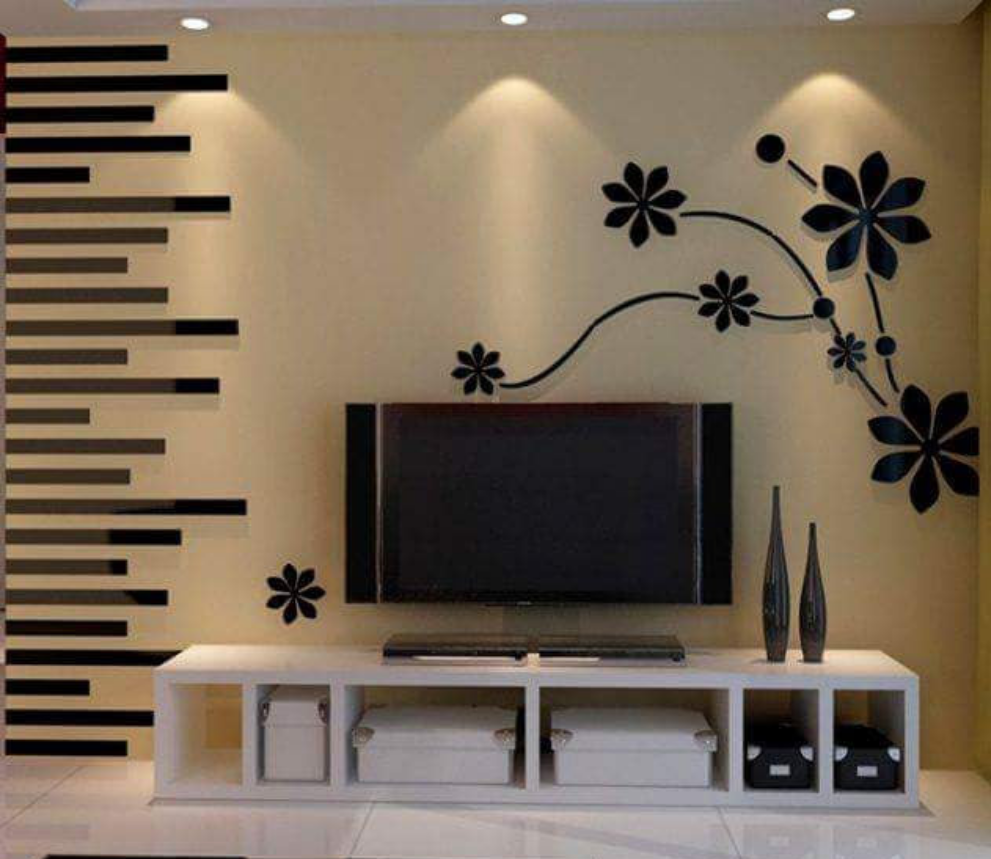 3d Acrylic wall decor | 3d wall strips with floral |3d wall design