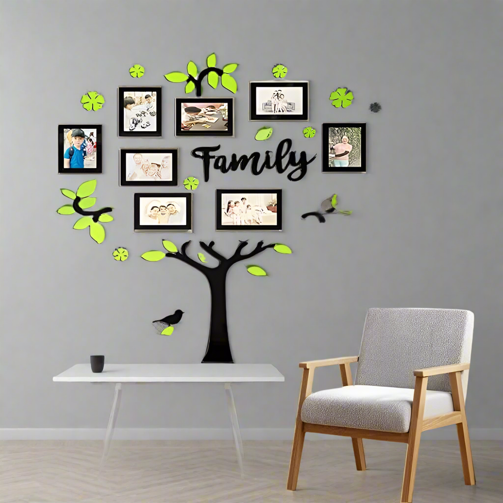 FAMILY TREE | 3D ACRYLIC FAMILY TREE | 3D ACRYLIC WALL TREE WITH PHOTO FRAMES