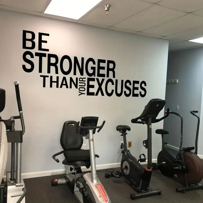 3D Gym Wall Design | Be Stronger than your excuses | 3D Acrylic Wall Decor