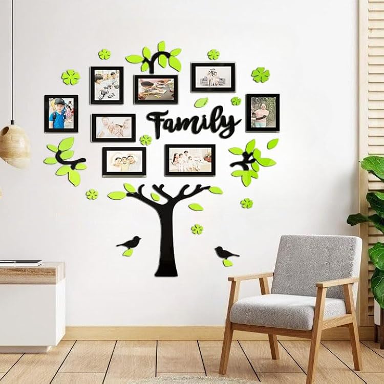 FAMILY TREE | 3D ACRYLIC FAMILY TREE | 3D ACRYLIC WALL TREE WITH PHOTO FRAMES