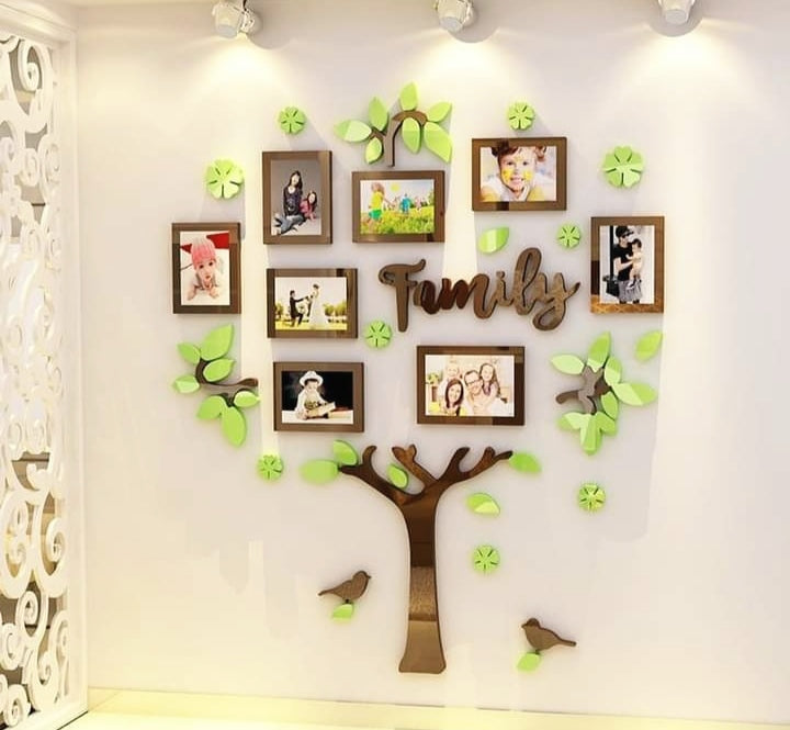 3d Acrylic Family Wall Tree | Family Wall Tree With Frames | 3D Frames wall decor