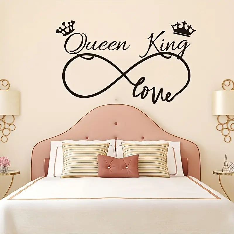 QUEEN LOVE KING WALL DECOR | COUPLE ROOM WALL DECOR | 3D ACRYLIC COUPLE WALL DESIGN