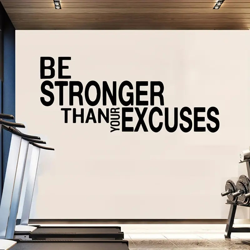 3D Gym Wall Design | Be Stronger than your excuses | 3D Acrylic Wall Decor