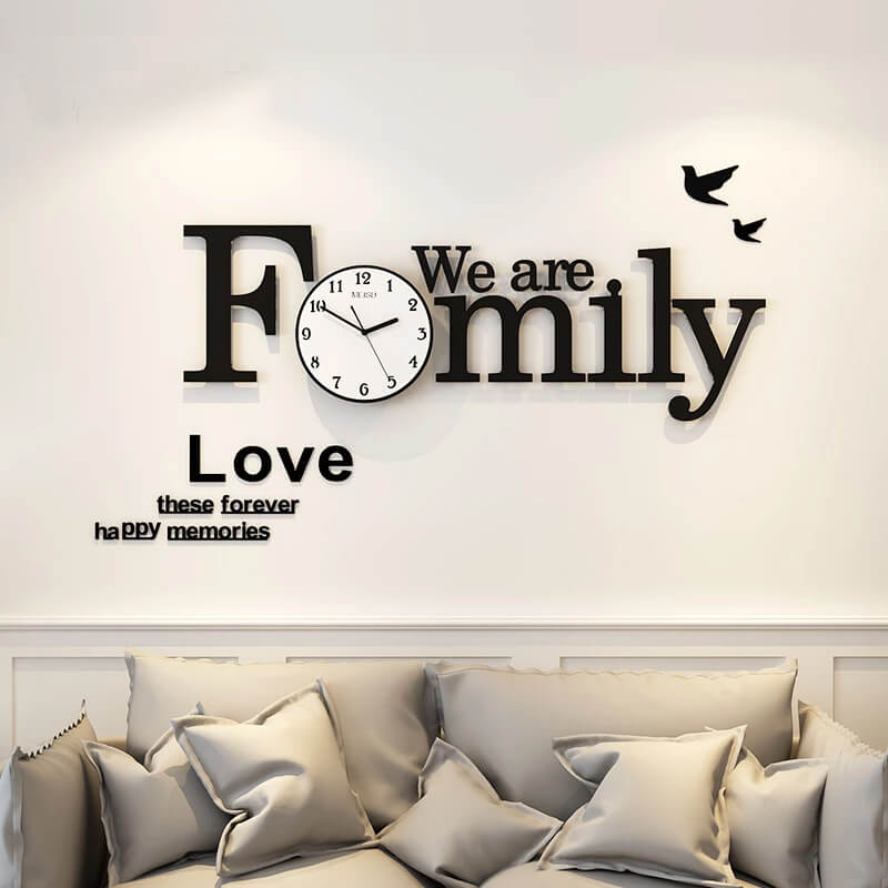 We are Family wall clock | 3D wall clock