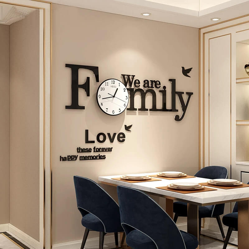 We are Family wall clock | 3D wall clock