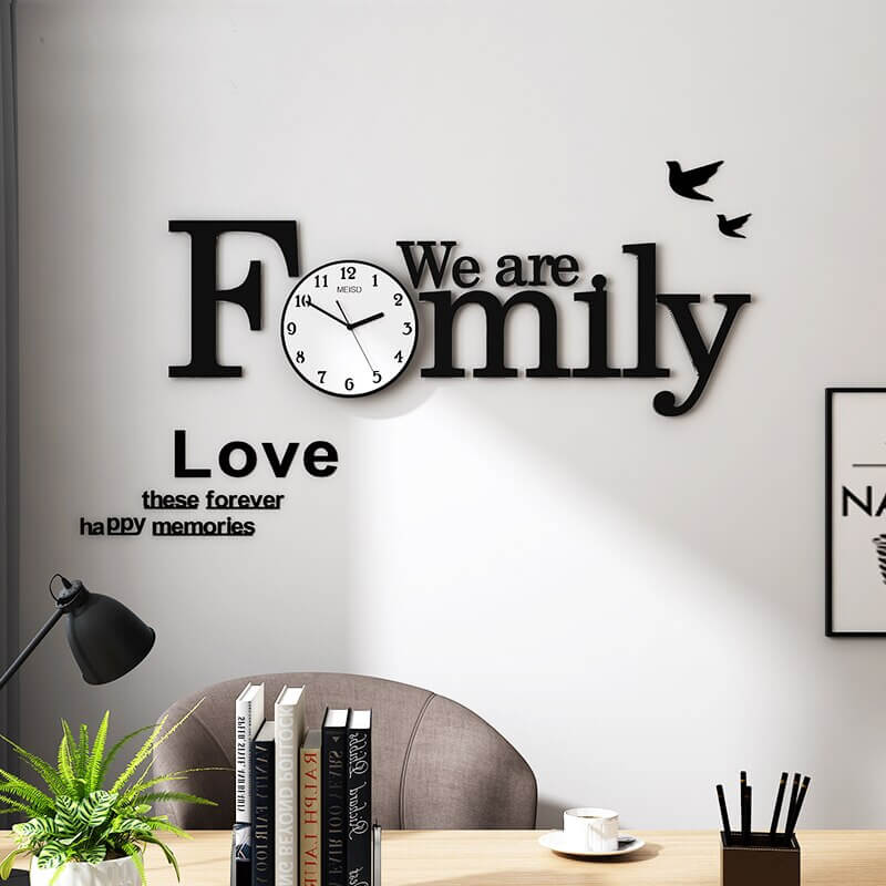 We are Family wall clock | 3D wall clock