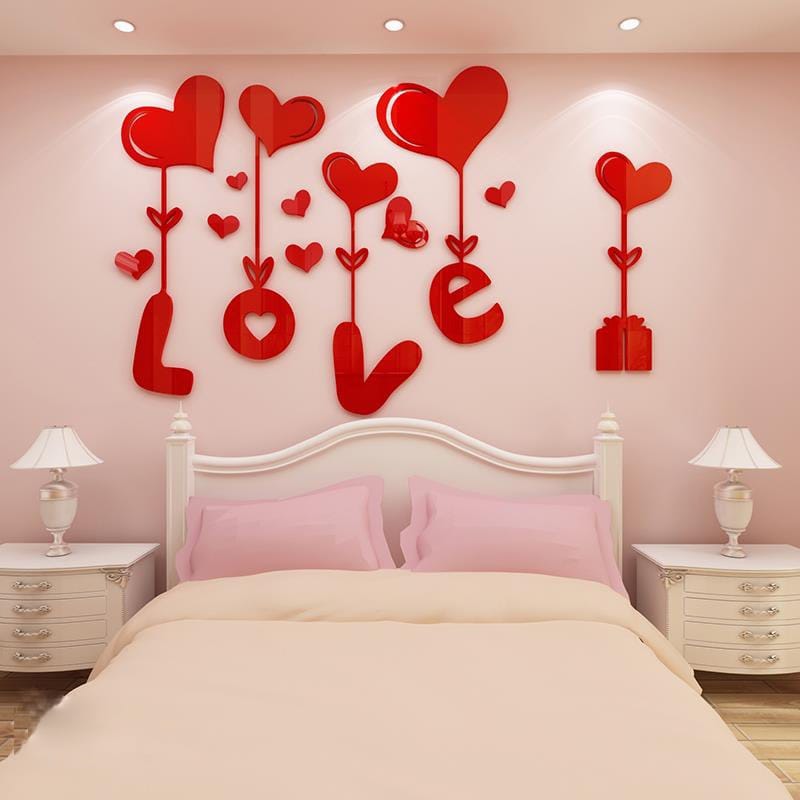 LOVE ART | 3D ACRYLIC WALL LOVE ART | HEART WITH LOVE FOR COUPLE WALL