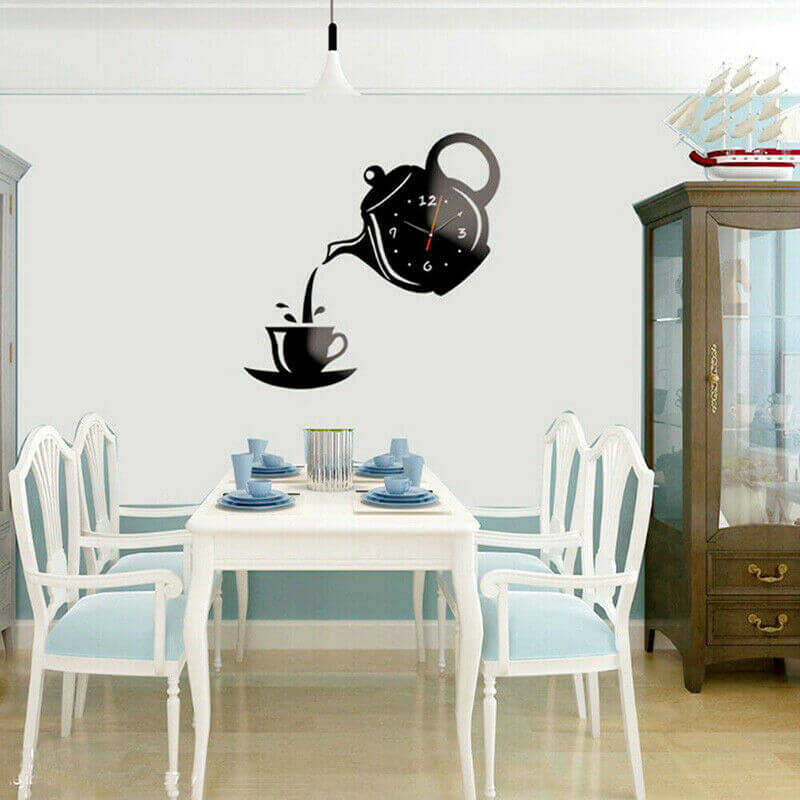 3D Tea Pot Wall Clock | 3D Acrylic Wall Clock