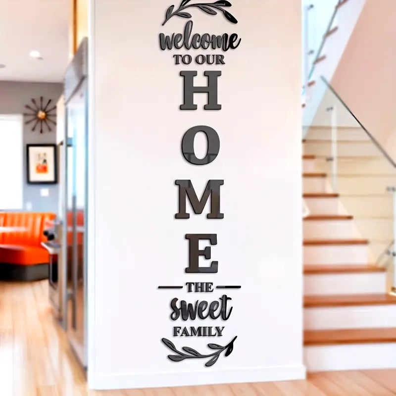 3D ACRYLIC WALL DECOR | WELCOME TO OUR HOME | SWEET FAMILY DECOR | HOME SWEET HOME ART