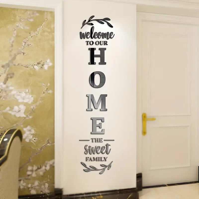 3D ACRYLIC WALL DECOR | WELCOME TO OUR HOME | SWEET FAMILY DECOR | HOME SWEET HOME ART