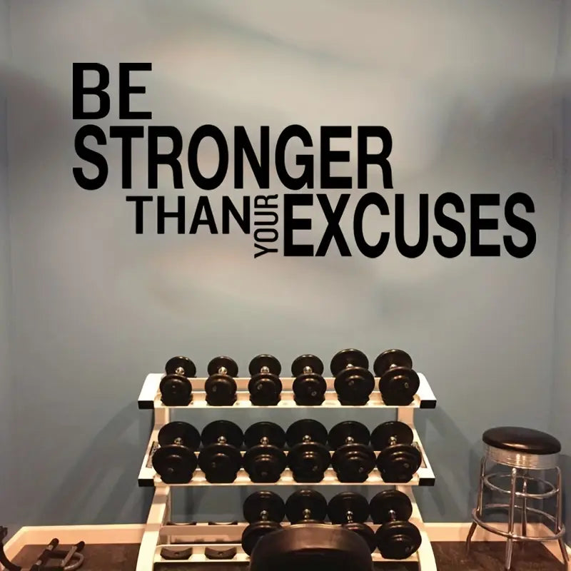 3D Gym Wall Design | Be Stronger than your excuses | 3D Acrylic Wall Decor